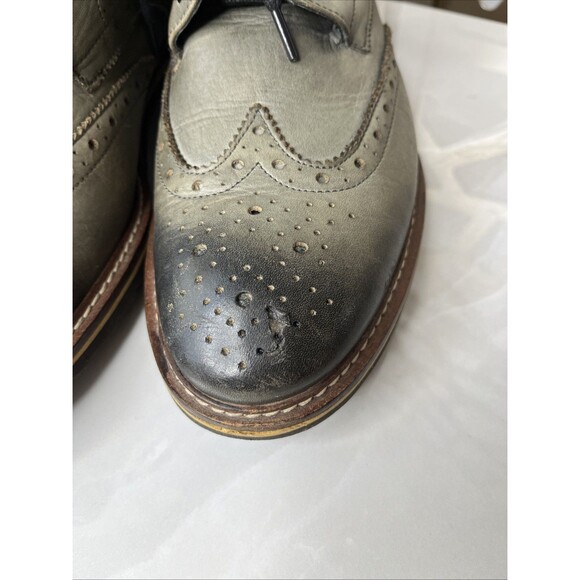 Michael Shannon Men shoes Leather Gray Boots sz Us 11 Wingtip